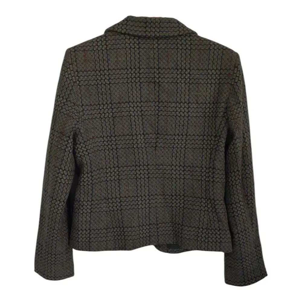 CAbi Green Gray Plaid Classic Blazer Suit jacket Size 8 - Picture 3 of 9